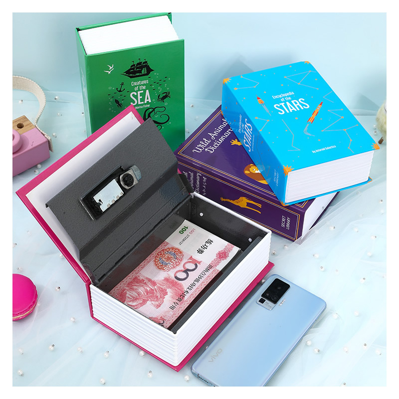Home Security Items - ขนาด S รหัสผ่านซ่อนหนังสือปลอดภัยกล่องล็อคความปลอดภัย Strongbox เหล็ก Home